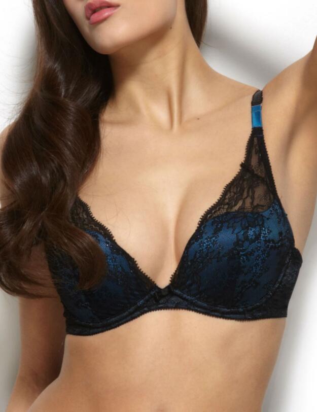 11901 Gossard VIP Olympia High Apex Bra Black/Blue - 11901 High Apex Bra