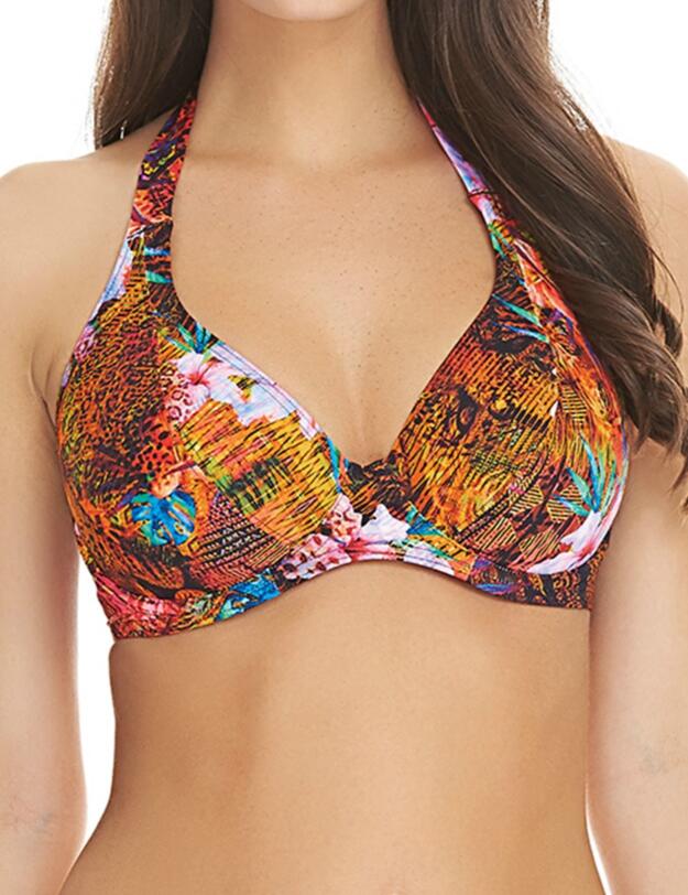 3722 Freya Safari Beach Halterneck Bikini Top - 3722 Multi