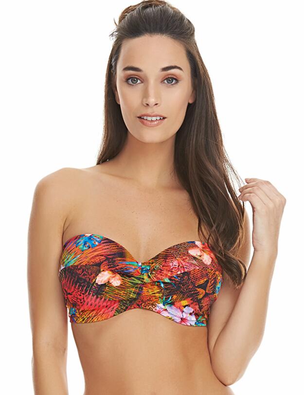 3723 Freya Safari Beach Twisted Bandeau Bikini Top - 3723 Multi