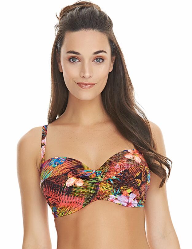 3723 Freya Safari Beach Twisted Bandeau Bikini Top - 3723 Multi