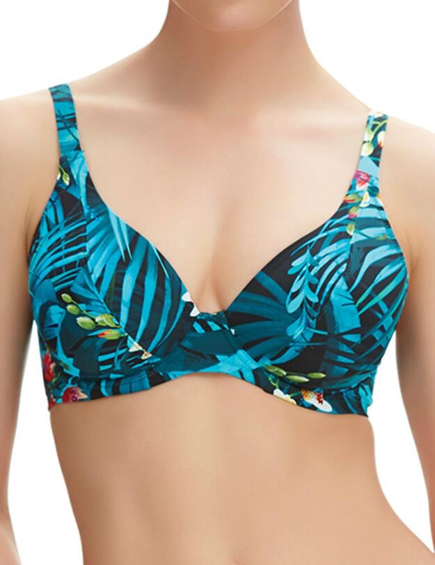 6104 Fantasie Seychelles Plunge Convertible Bikini Top Azure - 6104 Plunge Bikini Top