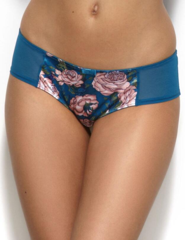 11604 Gossard Japanese Rose Short Teal Print  - 11604 Teal Print 