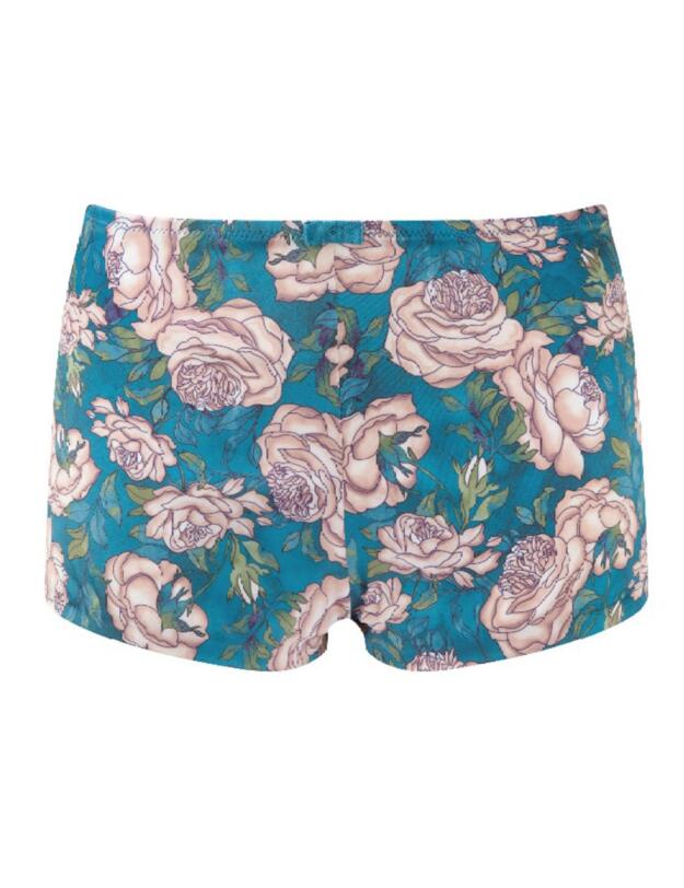 11612 Gossard Japanese Rose French Knicker Teal Print  - 11612 Teal Print 