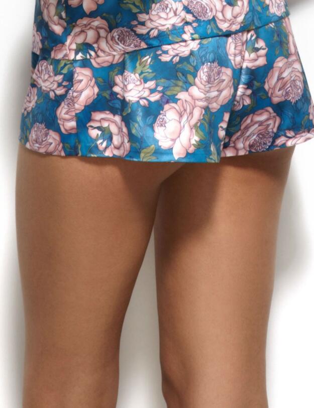 11612 Gossard Japanese Rose French Knicker Teal Print  - 11612 Teal Print 