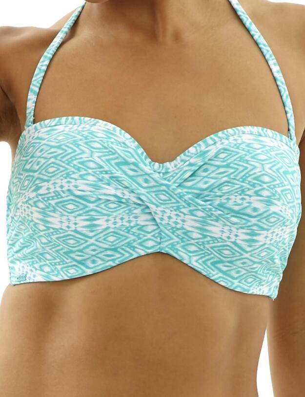 CW0263 Cleo Hattie Bandeau Bikini Top - CW0263 Aqua/White