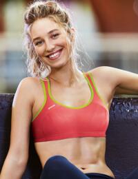 S4490 Shock Absorber High Impact Sports Bra - S4490 Coral Red/Lime