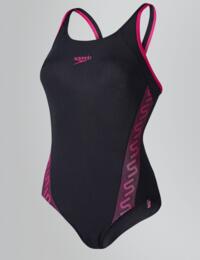 8087333597 Speedo Monogram Muscleback Swimsuit - 8087333597 Black/Red