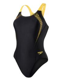 809689B383 Speedo Endurance Sports Logo Medalist Swimsuit - 809689B383 Black/Orange
