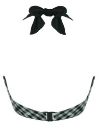 67002 Pour Moi? Checkers Hidden Wire Halterneck Triangle Bikini Top - 67002 Black/White