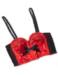BP034RB Playful Promises Bettie Page Overwire Longline Bra - BP034RB Red/Black