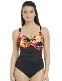 6433 Fantasie Ko Phi Phi Underwired Smoothing Twist Front Swimsuit - 6433 Tropical Print