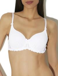 YA09 Aubade Jardin Des Delices Underwired Moulded Spacer Cup T-Shirt Balcony Bra - YA09 White