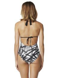 M4560MW Moontide Moving Shadow Halterneck Tunnel Swimsuit - M4560MW Black