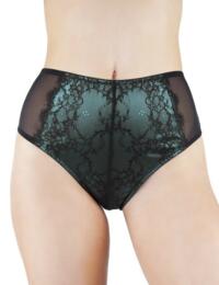 PPHW3057T Playful Promises Irena Satin and Lace High Waisted Brief - PPHW3057T Teal