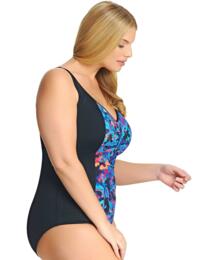 7071 Elomi Abstract Moulded Swimsuit - 7071 Black