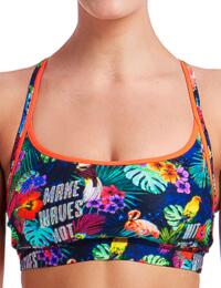 FS02L01978 Funkita Ladies Tropic Tag Sports Bikini Top - FS02L01978 Tropic Tag