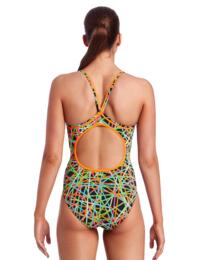 FS11L02005 Funkita Ladies Strapped In Diamond Back One Piece Swimsuit - FS11L02005 Strapped In