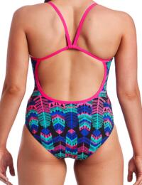 FS15L01975 Funkita Ladies Feather Duster Single Strap One Piece Swimsuit - FS15L01975 Feather Duster