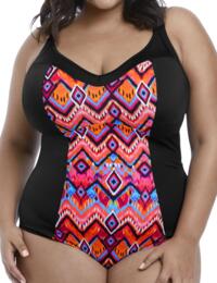 7570 Elomi Tribe Vibe Moulded Swimsuit  - 7570 Flame