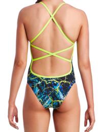 FS38L01986 Funkita Ladies Midnight Marble Strapped In One Piece Swimsuit - FS38L01986 Midnight Marble