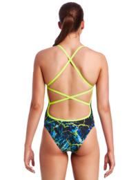FS38L01986 Funkita Ladies Midnight Marble Strapped In One Piece Swimsuit - FS38L01986 Midnight Marble