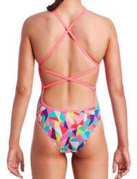 FS38L01994 Funkita Ladies Pastel Patch Strapped In One Piece Swimsuit - FS38L01994 Pastel Patch