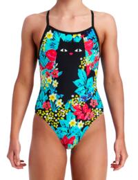 FS16G01964 Funkita Girls Scaredy Cat Single Strap One Piece Swimsuit - FS16G01964 Scaredy Cat