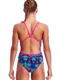 FS16G01975 Funkita Girls Feather Duster Single Strap One Piece Swimsuit - FS16G01975 Feather Duster