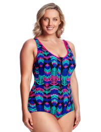 FF02L Funkita Ladies Zip Front One Piece Swimsuit - FF02L01975 Feather Duster