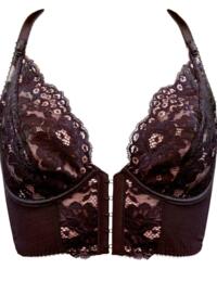 11601 Pour Moi Amour Accent Front Fastening Bralette  - 11601 Black/Pink