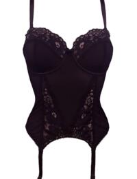 11605 Pour Moi Amour Accent Strapless Padded Basque - 11605 Black/Pink