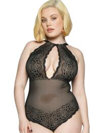 ST002704 Scantilly by Curvy Kate Indulge Me Stretch Lace Body - ST002704 Black/Latte