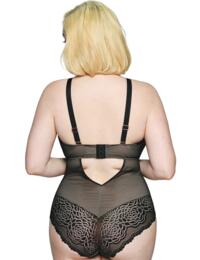 ST002704 Scantilly by Curvy Kate Indulge Me Stretch Lace Body - ST002704 Black/Latte