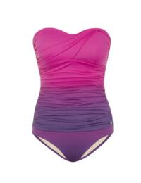 34-2063 SeaSpray Lipstick Ombre Draped Bandeau Swimsuit - 34-2063 Pink