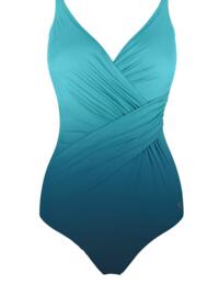 34-2184A SeaSpray Classic Draped Strapsuit Ombre Swimsuit - 34-2184A Lagoon