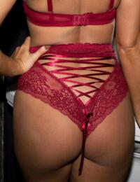 11805 Pour Moi Suspense Laced Up Brief  - 11805 Red