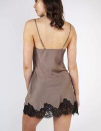 PP3178 Playful Promises Satin Negligee Chemise - PP3178 Coffee