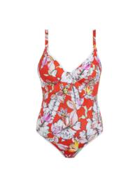 5886 Freya Wild Flower Plunge Swimsuit - 5886 Flame
