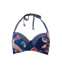 Pour Moi Reef Halter Lightly Padded Bikini Top Abstract Floral