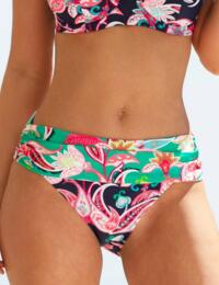 Pour Moi Havana Fold Over Bikini Brief Navy/Green