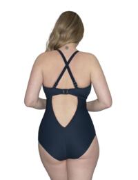 CS010606 Curvy Kate Poolside Plunge Swimsuit - CS010606 Navy/Coral