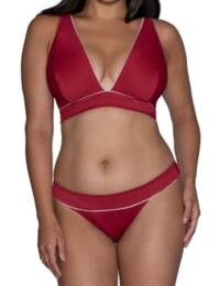 Curvy Kate Poolside Triangle Bikini Top Red/Pink