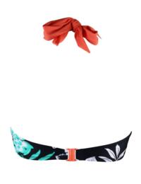 13309 Pour Moi Sea Breeze Halterneck Triangle Bikini Top - 13309 Green/Black/Coral