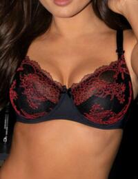 14702 Pour Moi Tattoo Underwired Bra - 14702 Black/Red