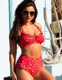 17102 Pour Moi Sunset Beach Halter Bikini Top - 17102 Red/White