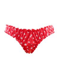 17103 Pour Moi Sunset Beach Frill Bikini Brief - 17103 Red/White