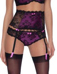 Roza Fifi Suspender Belt - Black/Violet