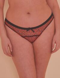PPCCB3145 Playful Promises Josie Mesh Picot Cheeky Brazilian Brief Curve - PPCCB3145 Leopard