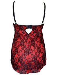 8632X Dreamgirl Plus Size Soft Cup Chemise Set - 8632X Black/Red 