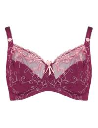3804 Pour Moi Imogen Rose Embroidered Full Cup Bra - 3804 Plum/Rose